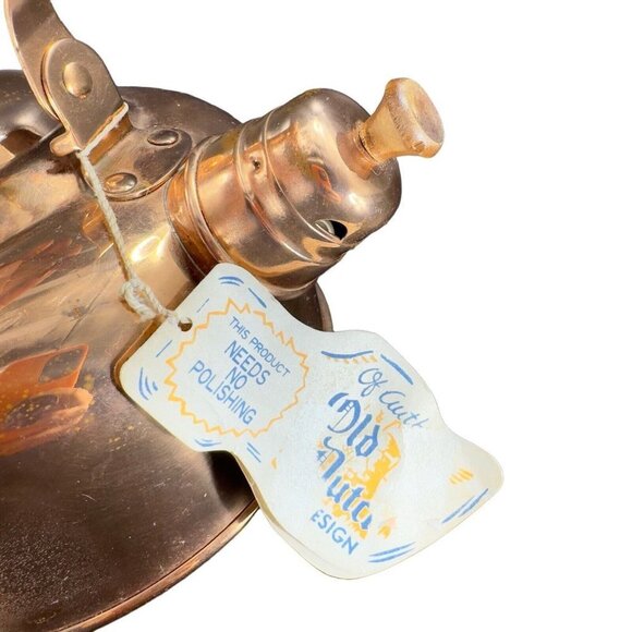 ODI Solid Copper Tea Kettle Tea Pot Made In Portugal Stamped Wooden Handle Knob - Picture 3 of 16